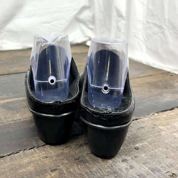 Walking Cradles Classics Women's Black Patent Leather Alligator Slides Size 11M - Picture 5 of 7